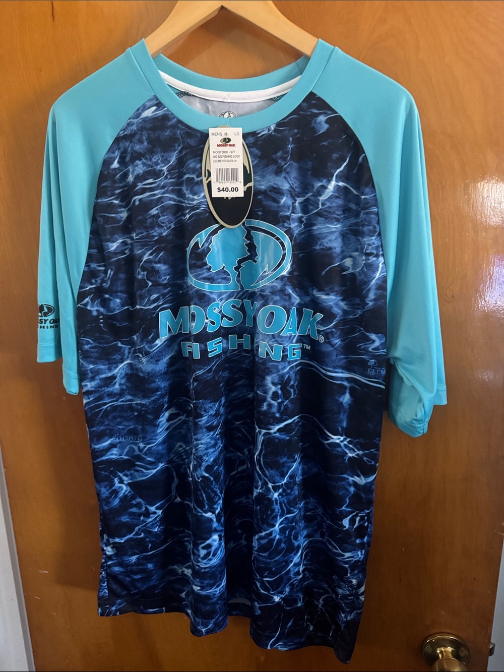 Mossy Oak Fishing Shirt Mens Large Blue